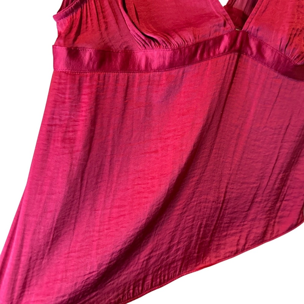 Intimately Free People‎ Deep V-Neck Satin Camisole Top Red Large - Picture 7 of 15